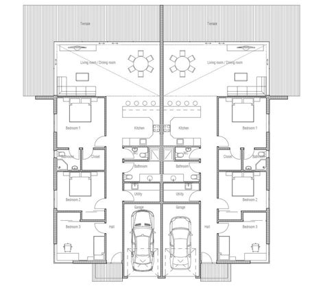 Duplex House Plan Ch D House Plans Home Plans