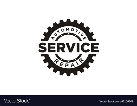 Black and white gear logo design inspiration Vector Image