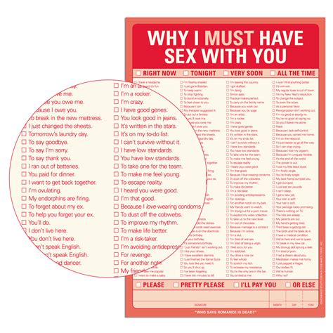 Why I Must Have Sex With You Notepad Ephemera Invitations