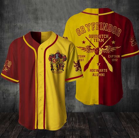 Harry Potter Hogwarts Gryffindor Baseball Jersey Shirt Clothes Sport