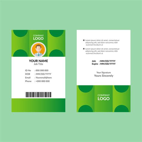 Maybe you would like to learn more about one of these? Green ID card Template 515299 - Download Free Vectors, Clipart Graphics & Vector Art