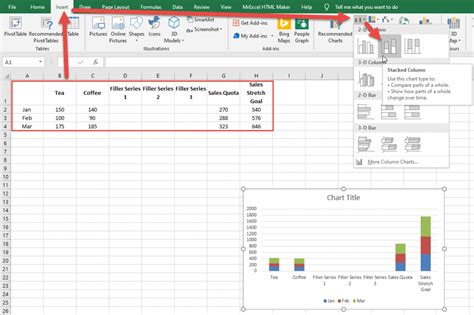 Select the bars and click ctrl + 1 (do not forget ctrl +1 is the shortcut to format). How to Make a Clustered Stacked and Multiple Unstacked ...