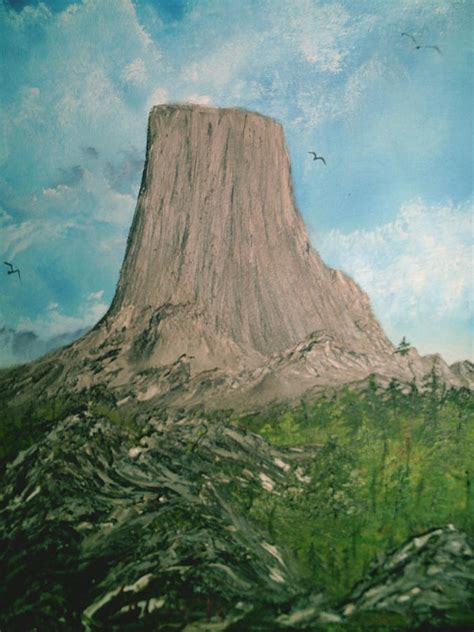 Devils Tower Painting By Jim Saltis Pixels