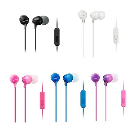 Sony Headphones Mdr Ex15ap Earbud With Mic Earphone