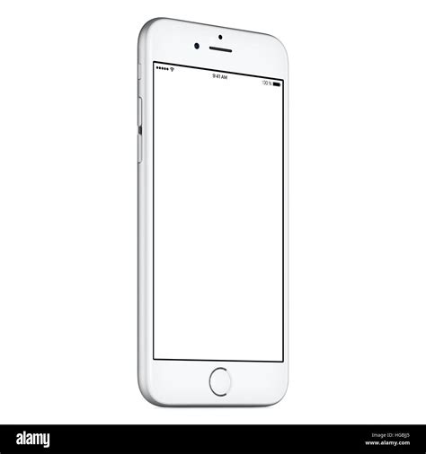 White Mobile Smart Phone Mockup Slightly Counterclockwise Rotated With