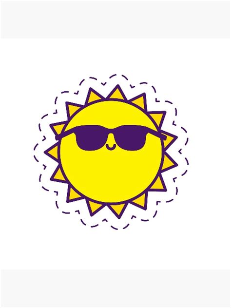 Sun Cool Sticker Poster For Sale By Floweret Redbubble