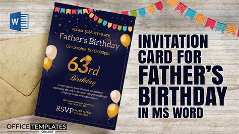 Birthday Invitation Card Template Word Polito Weddings