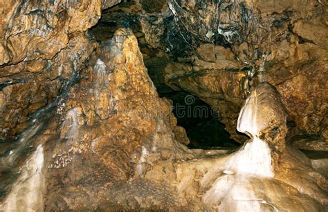 Stalactite Stalagmite Walls Of The Cave Template For Design Stock