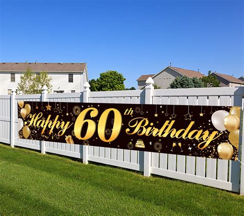 Buy Happy 60th Birthday Bannerbirthday Party Sign Backdrop Banner For