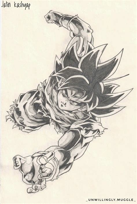 Gokus Ultra Instinct Pencil Drawing By Me Dbz