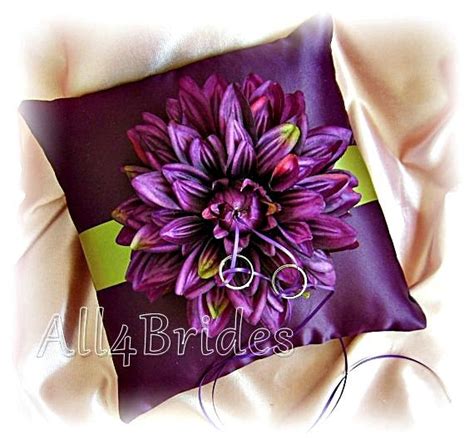 It's available in this luscious eggplant purple, a this round purple embroidered pillow is unique and stylish. Deep Purple and Green Wedding Ring Bearer Pillow by All4Brides, $45.00 | Purple and green ...