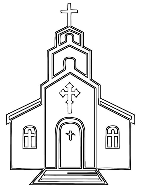 Bonita Iglesia Para Colorear Imprimir E Dibujar Coloringonlycom