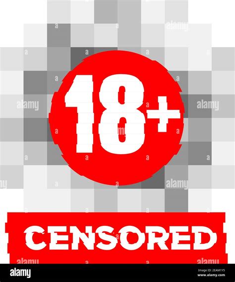 Pixel Censored Sign By Adult 18 Vector Censorship Rectangle On