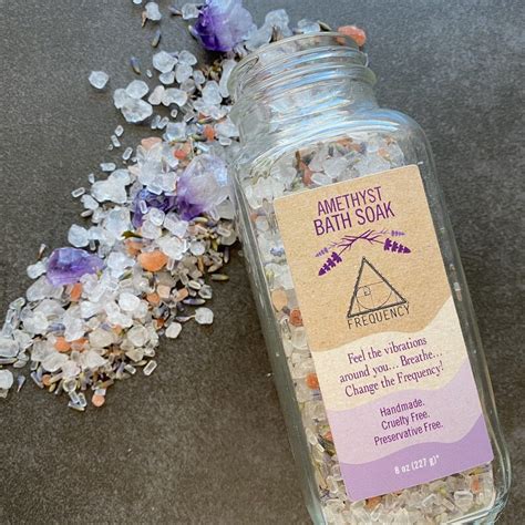 Amethyst Bath Soak Bath Salts Crystal Infused Ritual Bath Etsy