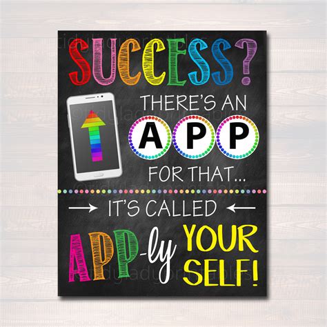 Success Theres An App For That School Classroom Poster Tidylady