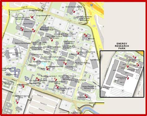 University Of Houston Campus Map Map Of The Usa With State Names