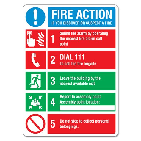 Fire Action Sign The Signmaker