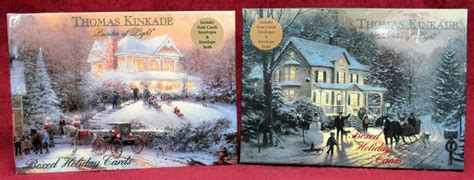 Looking for the best wallpapers? 2 Boxes of Thomas Kinkade, Painter of Light, Glossy Holiday Cards; 14 in each box