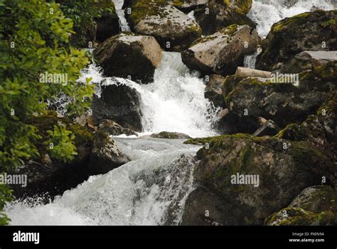 Small Waterfalls Over Rocks Stock Photo Alamy