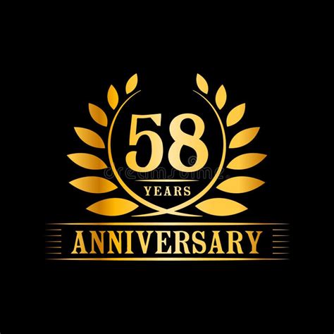 58 Years Anniversary Celebration Logo 58th Anniversary Luxury Design