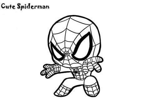 Coloring spiderman can be a little tough because there are a lot of intricacies in his appearance. Cute little Spiderman Coloring Pages Chibi Cartoon Sheets ...