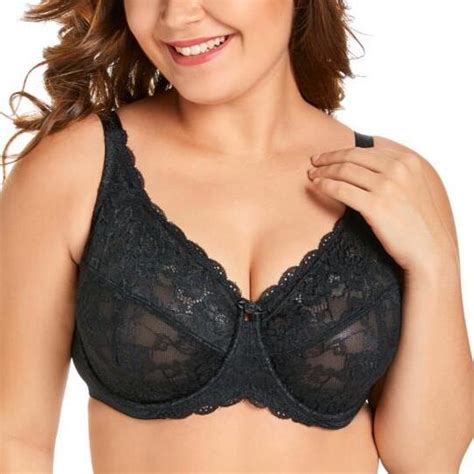 Womens Minimizer Bra Full Coverage Unlined Underwire Non Padded Lace