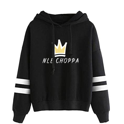 Nle Choppa Themed Striped Hoodie 25 Varian