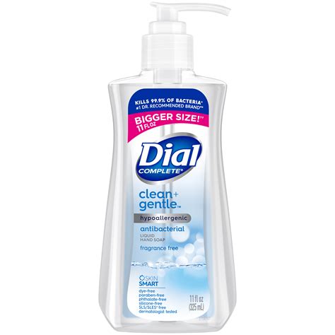 Dial Complete Clean Gentle Antibacterial Liquid Hand Soap Fragrance Free 11 Fl Oz