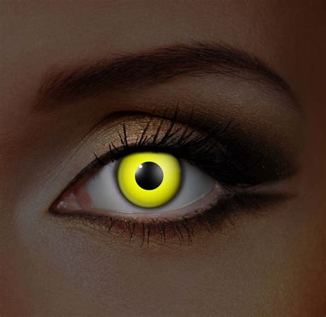 I Glow Yellow Uv Contact Lenses Pair Lentilles De Couleur Lentille