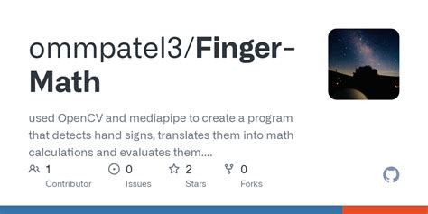 Github Ommpatel3finger Math Used Opencv And Mediapipe To Create A