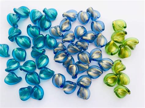 Vintage Turquoise Twist Glass Beads Beads Craft Supplies And Tools