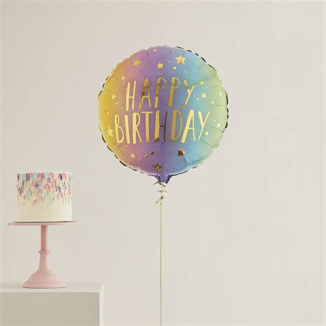 Pastel Single Happy Birthday Helium Balloon Delivered Ginger Ray