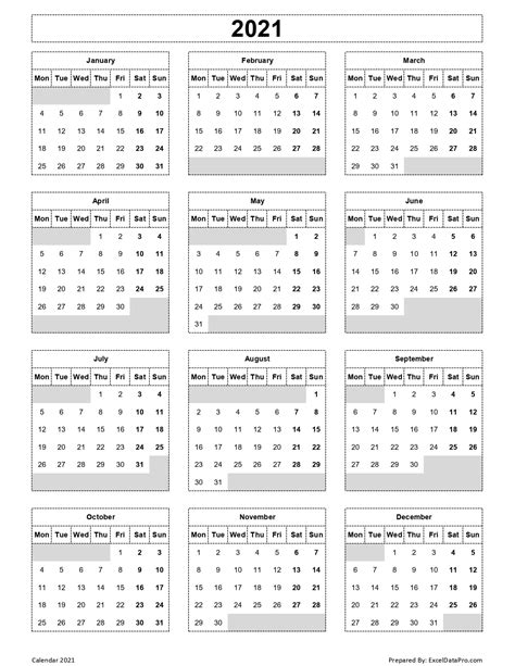 Free Printable 2021 Calendar Week Starts With Saturday Ten Free