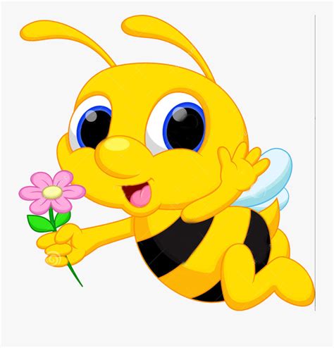 Wallmonkeys Cute Bee Cartoon Flying While Carrying Cute Bee Bee