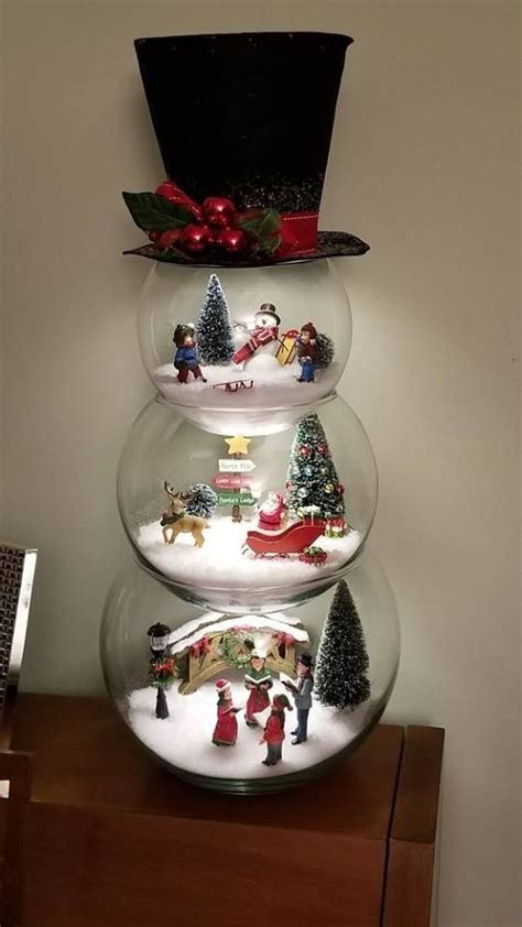 Fishbowl Crafts Snowman Christmas Decorations Christmas Candles Diy