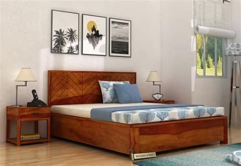 Find a fabric that coordinates and then add bun feet to lift it off the ﬂoor. Pune | Box bed design, Simple bed designs, Bedroom bed design