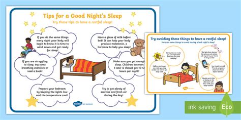 Cfe First Level Tips For A Good Night S Sleep A Display Poster