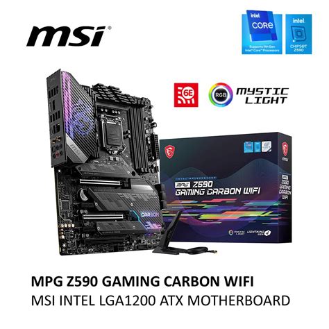 Msi Mpg Z590 Gaming Carbon Wifi Intel Lga1200 Atx Motherboard Shopee