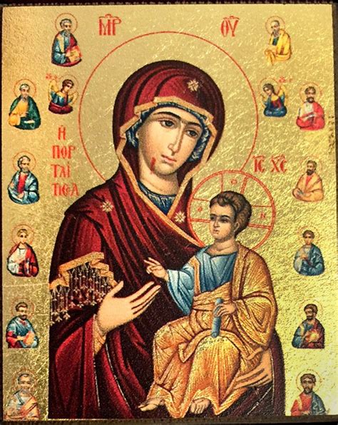 Virgin Mary Iverskaya, Serigraph Mini Icon with Magnet - at Holy Trinity Store