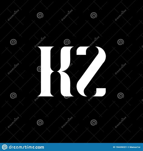 Kz K Z Letter Logo Design Initial Letter Kz Uppercase Monogram Logo White Color Kz Logo K Z