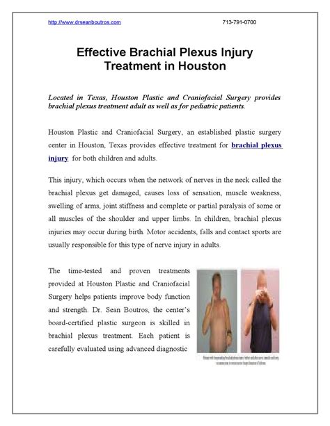 Effective Brachial Plexus Injury Treatment In Houston By Dr Sean
