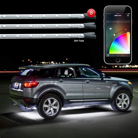 Car showroom approved led lighting. 8pc 24" Slim Tube Under Glow XKchrome App Control Under ...
