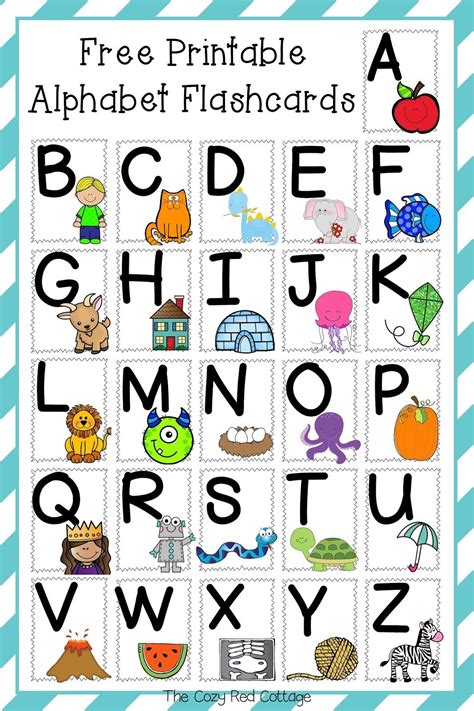Printable Alphabet Flash Cards With Pictures Kidsworksheetfun