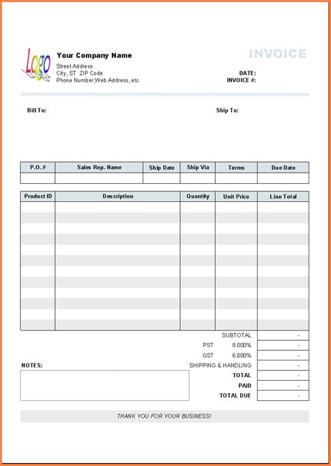 Contoh Form Invoice Excel IMAGESEE