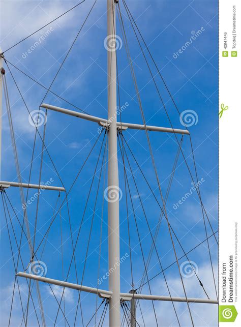 Modern Ship Masts Without Sails Stock Photo Image Of Travel Mast