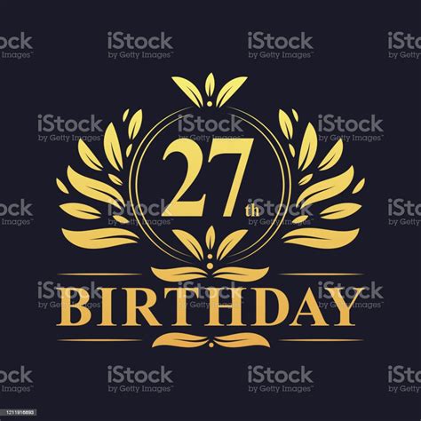 Vetores De Logotipo De Aniversário De 27 Anos De Luxo Comemoração De 27