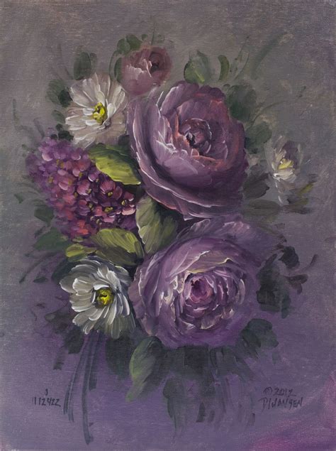 Roses And Lilacs Floral Painting Flower Painting Flower Art