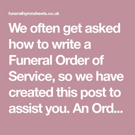 How To Write A In 2020 Funeral Order Of Service Order