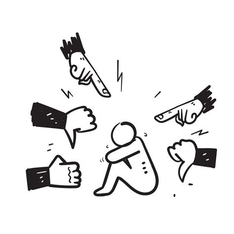 Hand Drawn Doodle Social Bullying Icon Concept Illustration Vector 8305686 Vector Art At Vecteezy