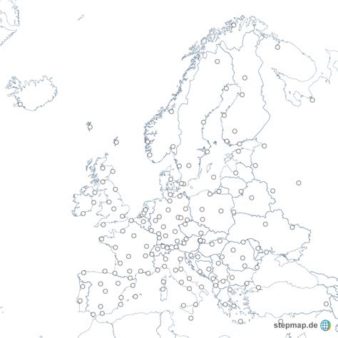 StepMap Europareise ohne beschriftung Landkarte für Europa
